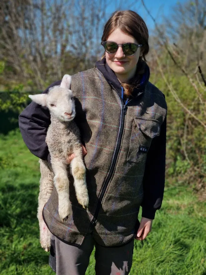 100% Wool Tweed Gilet (Full zip)