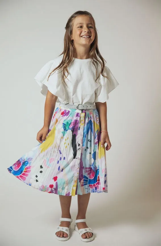 AGUSTINA - PRINTED SOLEIL SKIRT KAWSAY