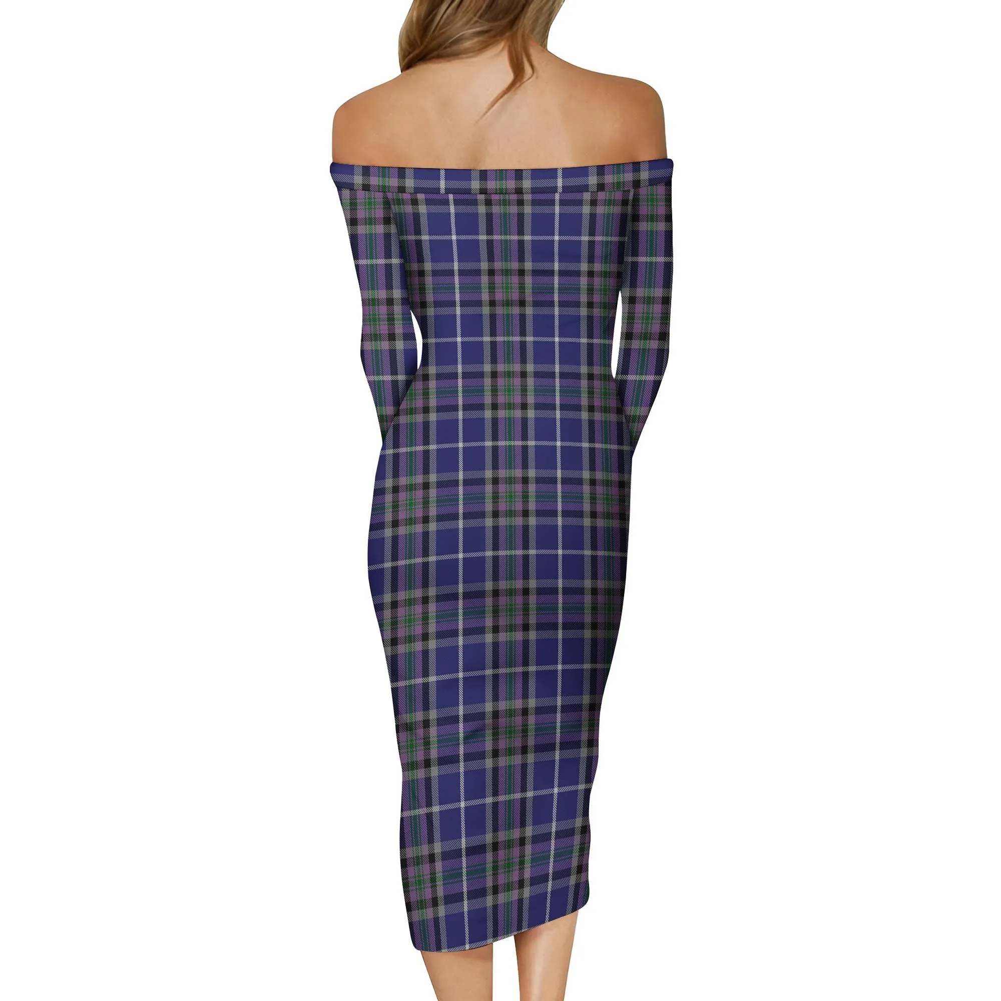 Alexander of Menstry Tartan Off Shoulder Lady Dress