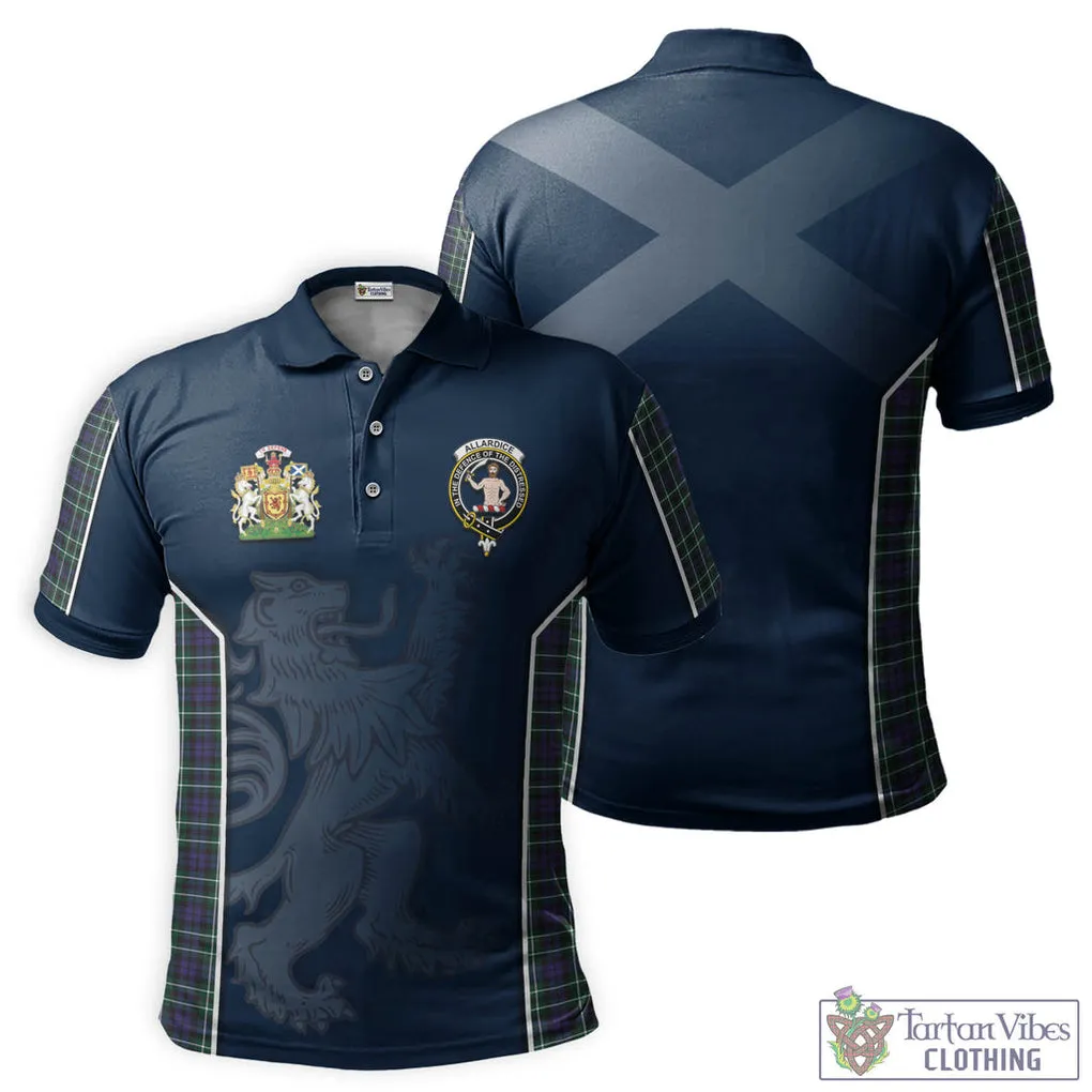 Allardice Tartan Men's Polo Shirt with Family Crest and Lion Rampant Vibes Sport Style