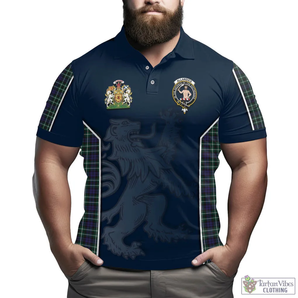 Allardice Tartan Men's Polo Shirt with Family Crest and Lion Rampant Vibes Sport Style