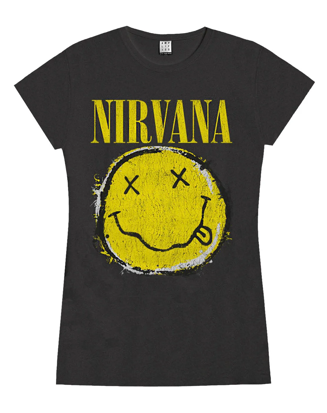 Amplified Nirvana Worn Out Smiley Womens T-Shirt