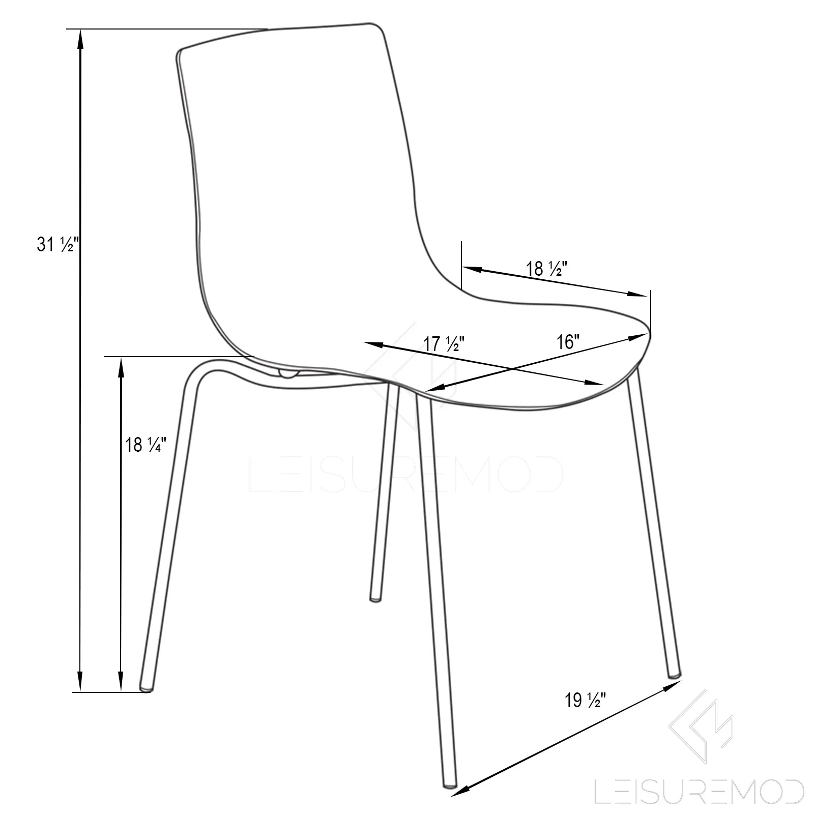 Astor Water Ripple Design Dining Chair Set of 2