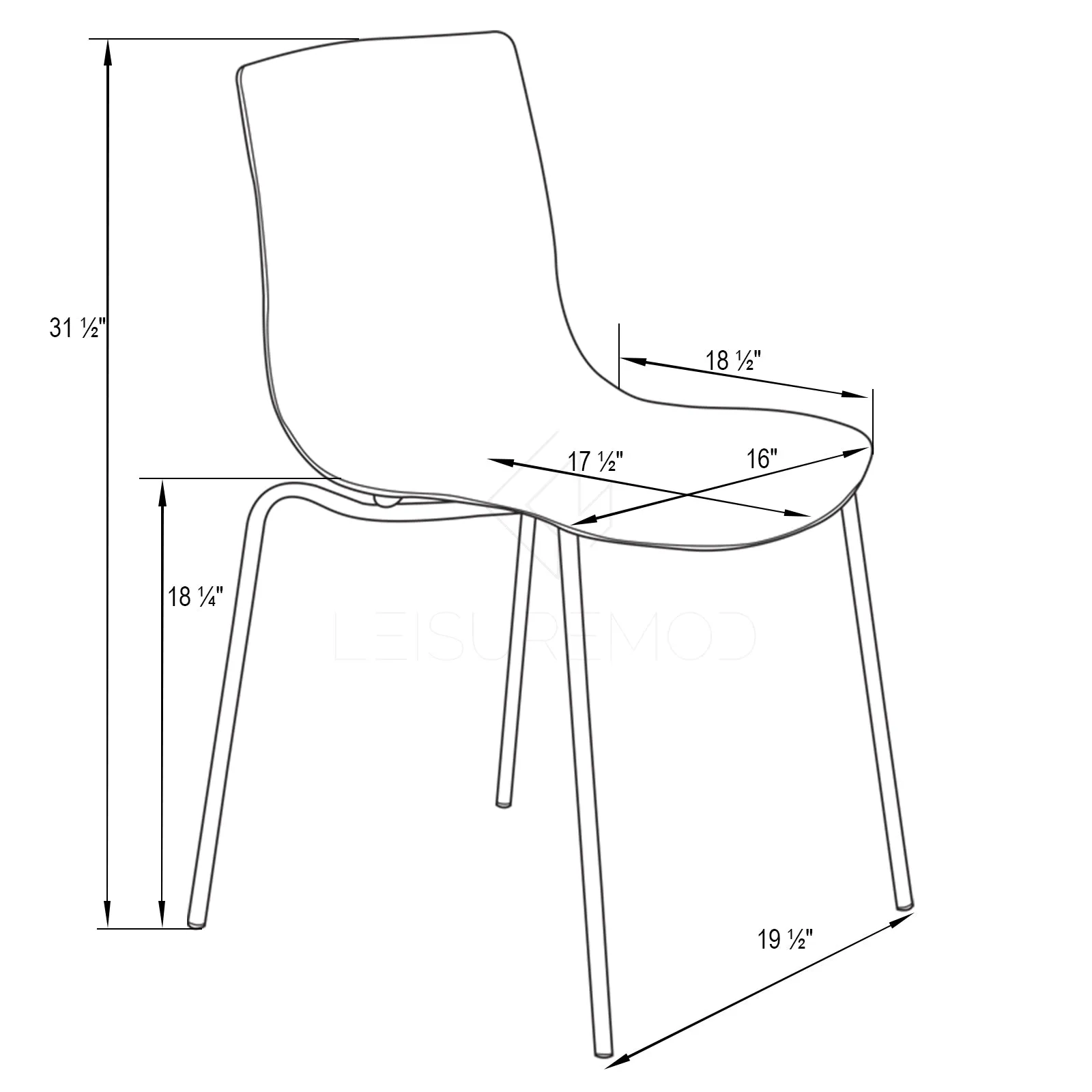 Astor Water Ripple Design Dining Chair Set of 2