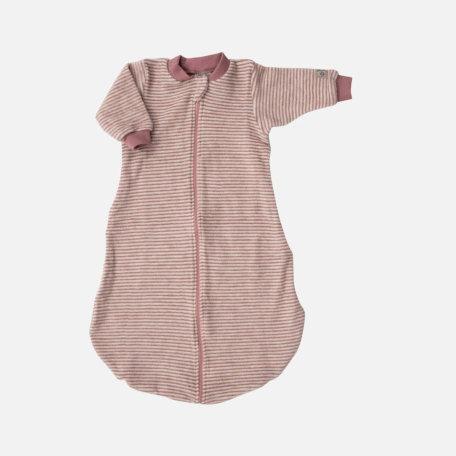 Baby & Kids Merino Wool Brushed Terry Zip Sleeping Bag - Mauve/Natural