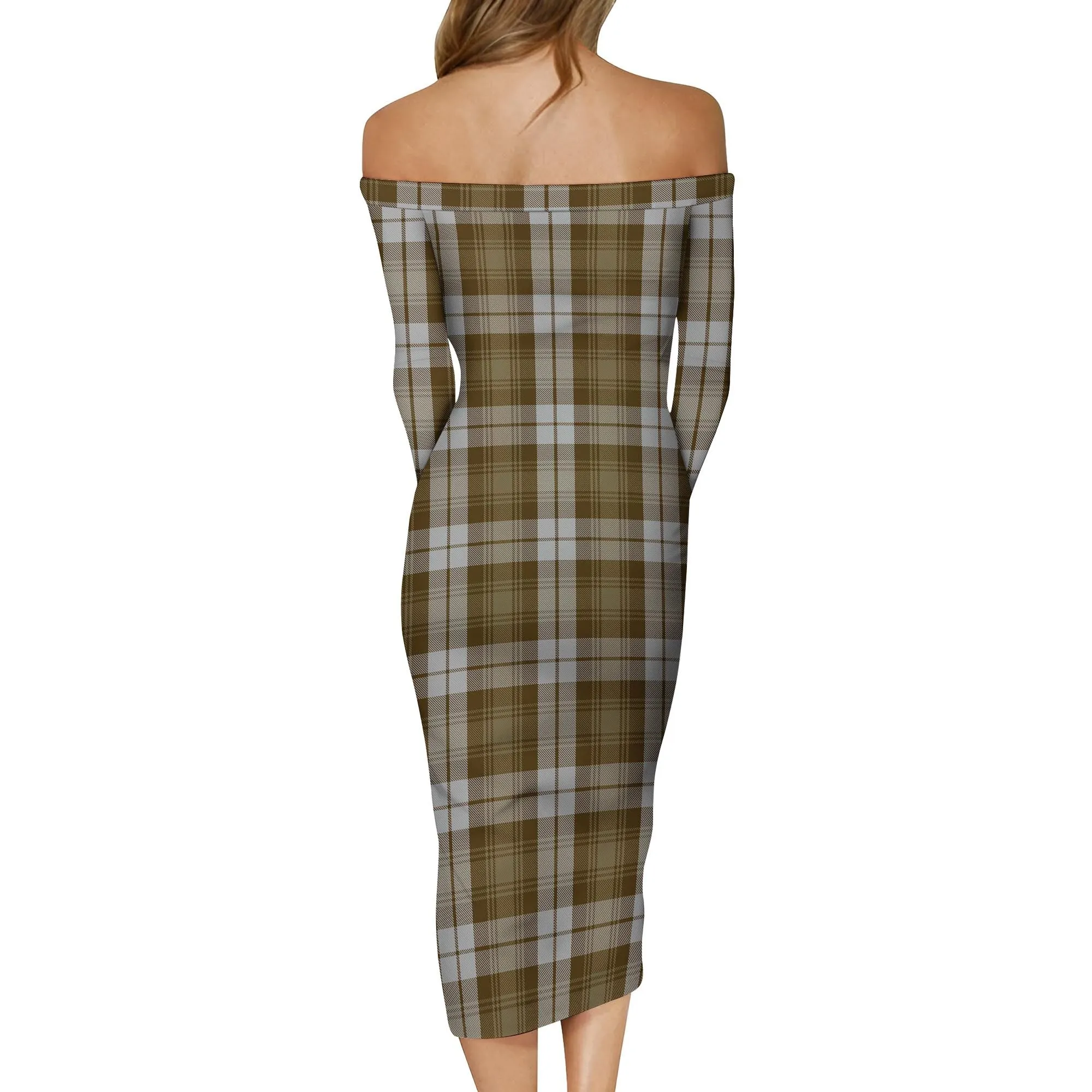 Baillie Dress Tartan Off Shoulder Lady Dress