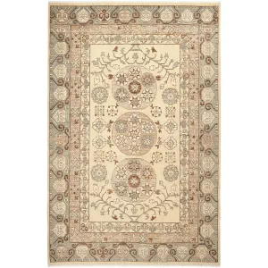 Beige Traditional Wool Rug - 8'8" x 13'2"