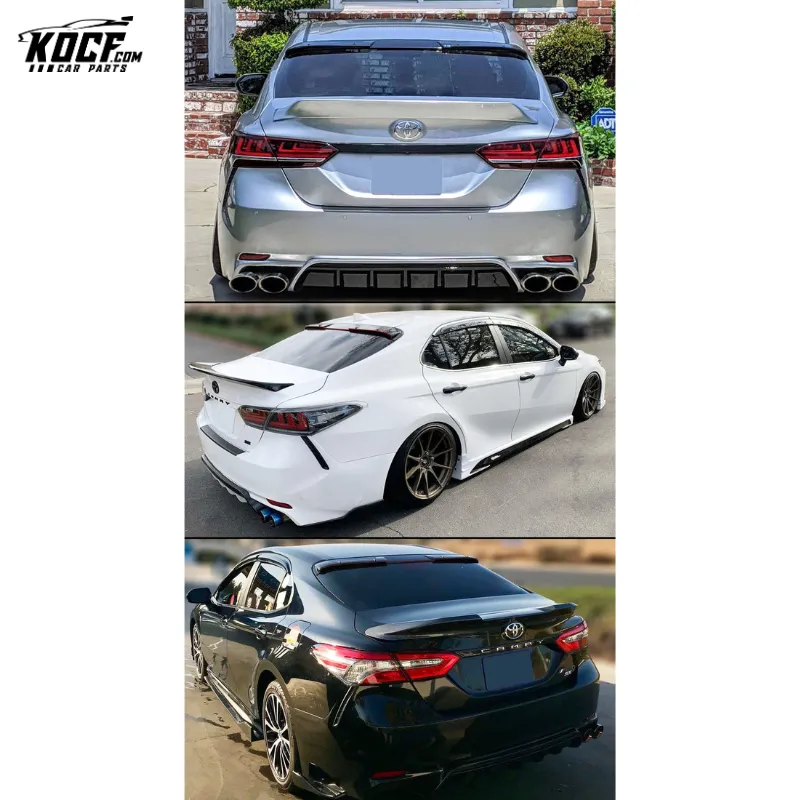 Black Curved Rear Window Windshield Visor Roof Spoiler for 8th Generation Toyota Camry 2018-2024