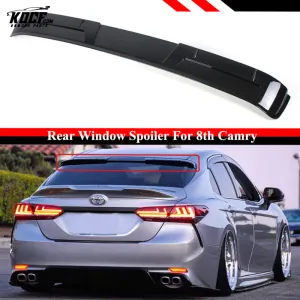 Black Curved Rear Window Windshield Visor Roof Spoiler for 8th Generation Toyota Camry 2018-2024