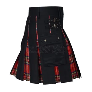 Box Pleated Tartan Hybrid Royal Stewart Utility Kilt