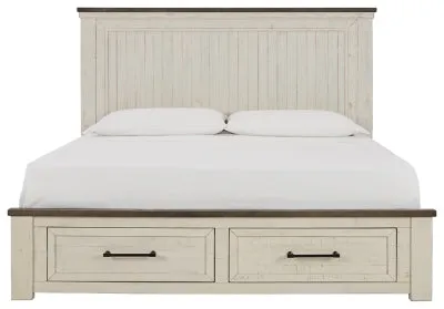 Brewgan King Panel Storage Bed with Mirrored Dresser, Chest and 2 Nightstands