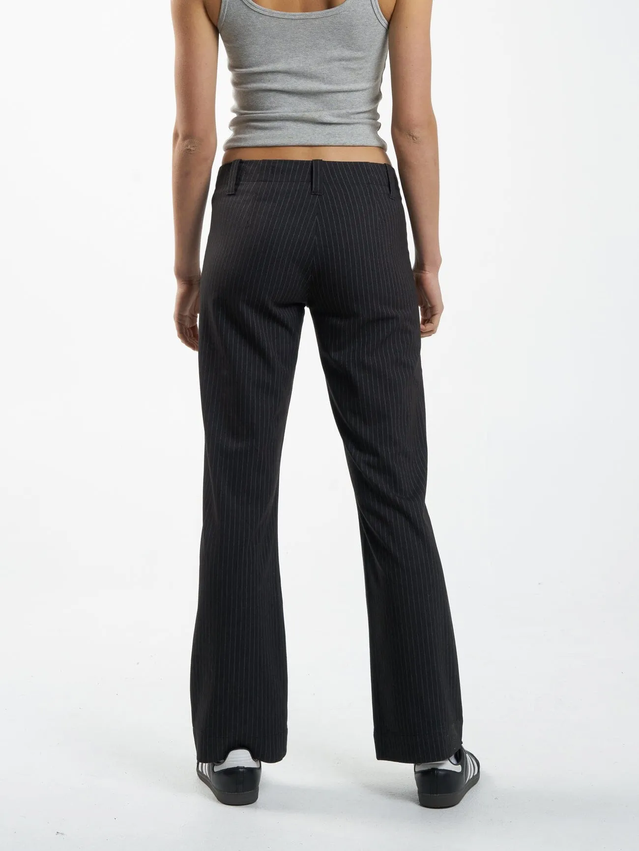 Brit Pinstripe Pant - Charcoal