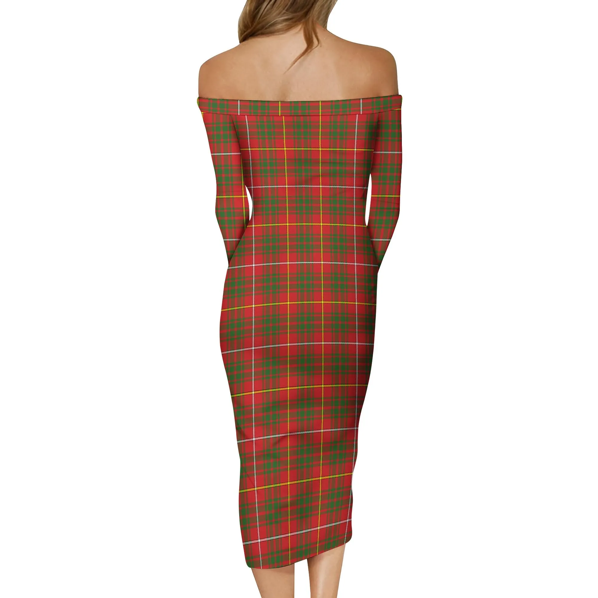 Bruce County Canada Tartan Off Shoulder Lady Dress