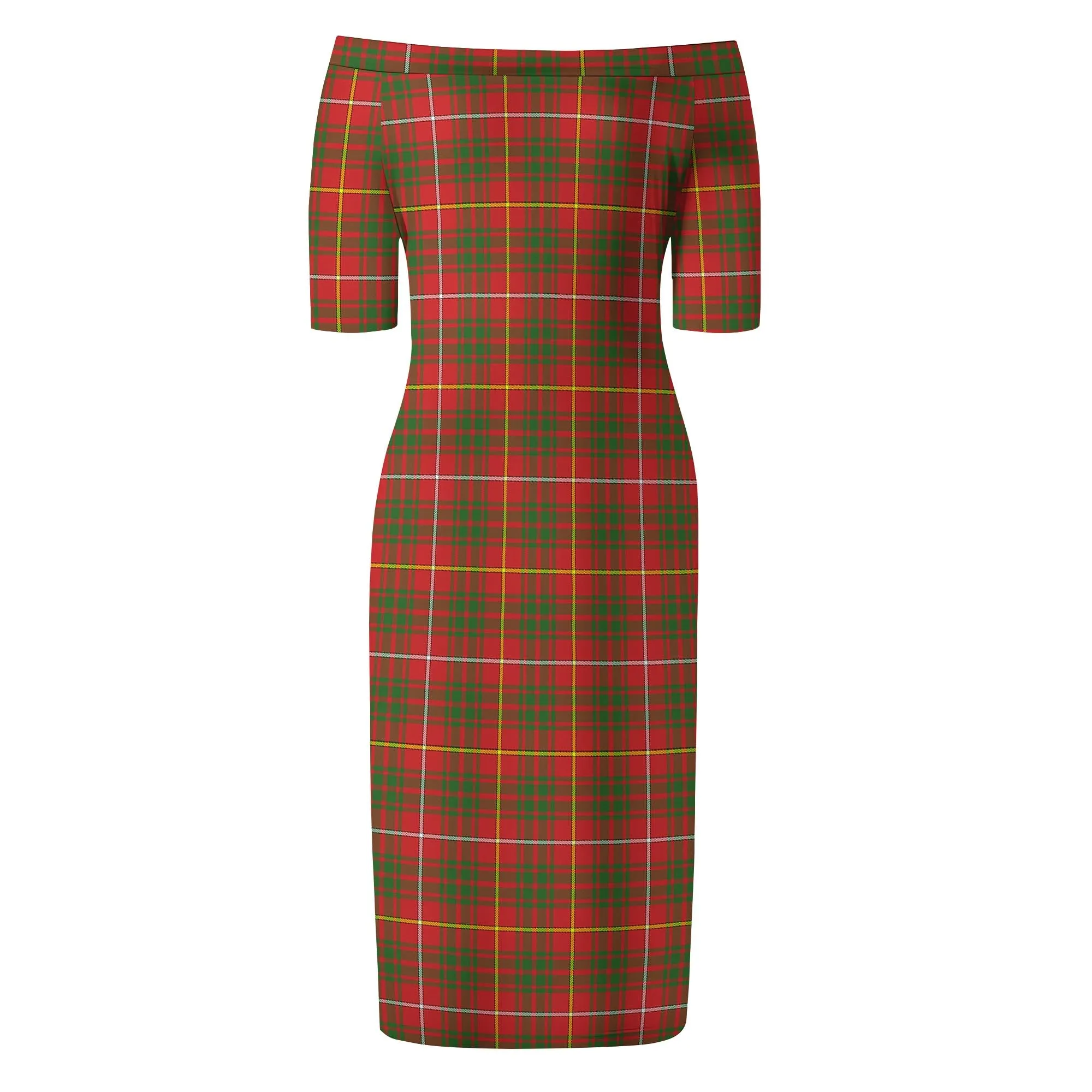 Bruce County Canada Tartan Off Shoulder Lady Dress