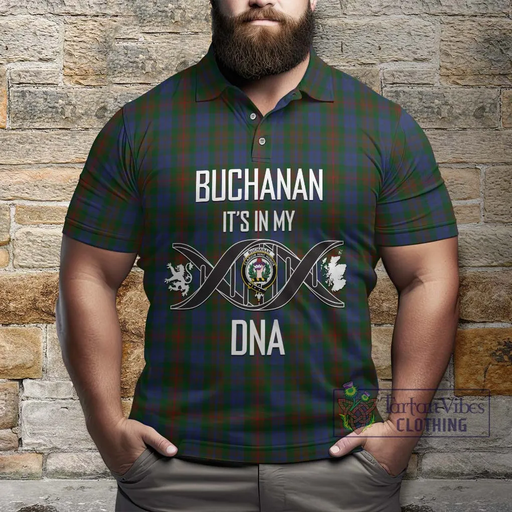 Buchanan Hunting Tartan Polo Shirt with Family Crest DNA In Me Style