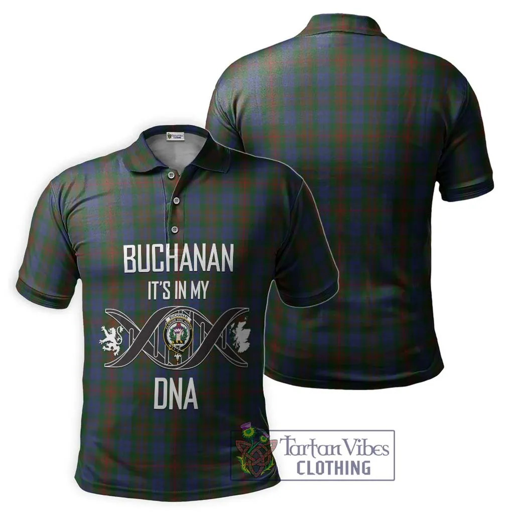 Buchanan Hunting Tartan Polo Shirt with Family Crest DNA In Me Style