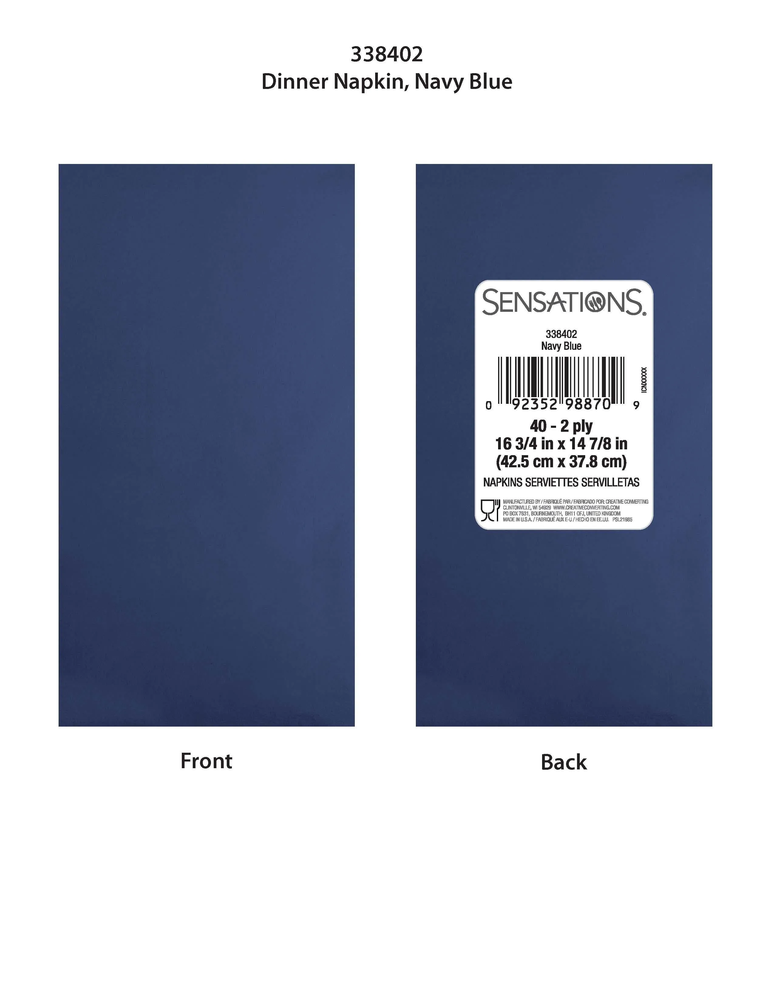 Bulk Navy 2Ply Dinner Napkin (400 per Case)