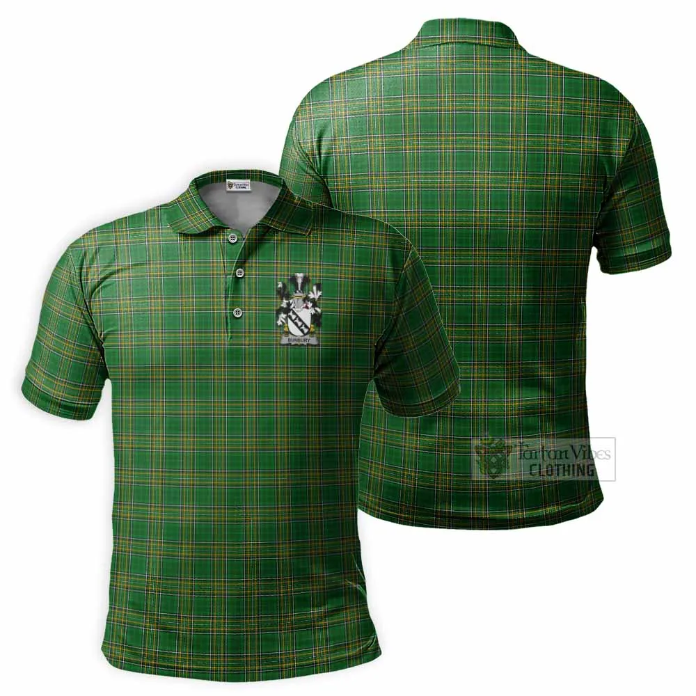 Bunbury Irish Clan Tartan Men's Polo Shirt with Coat of Arms