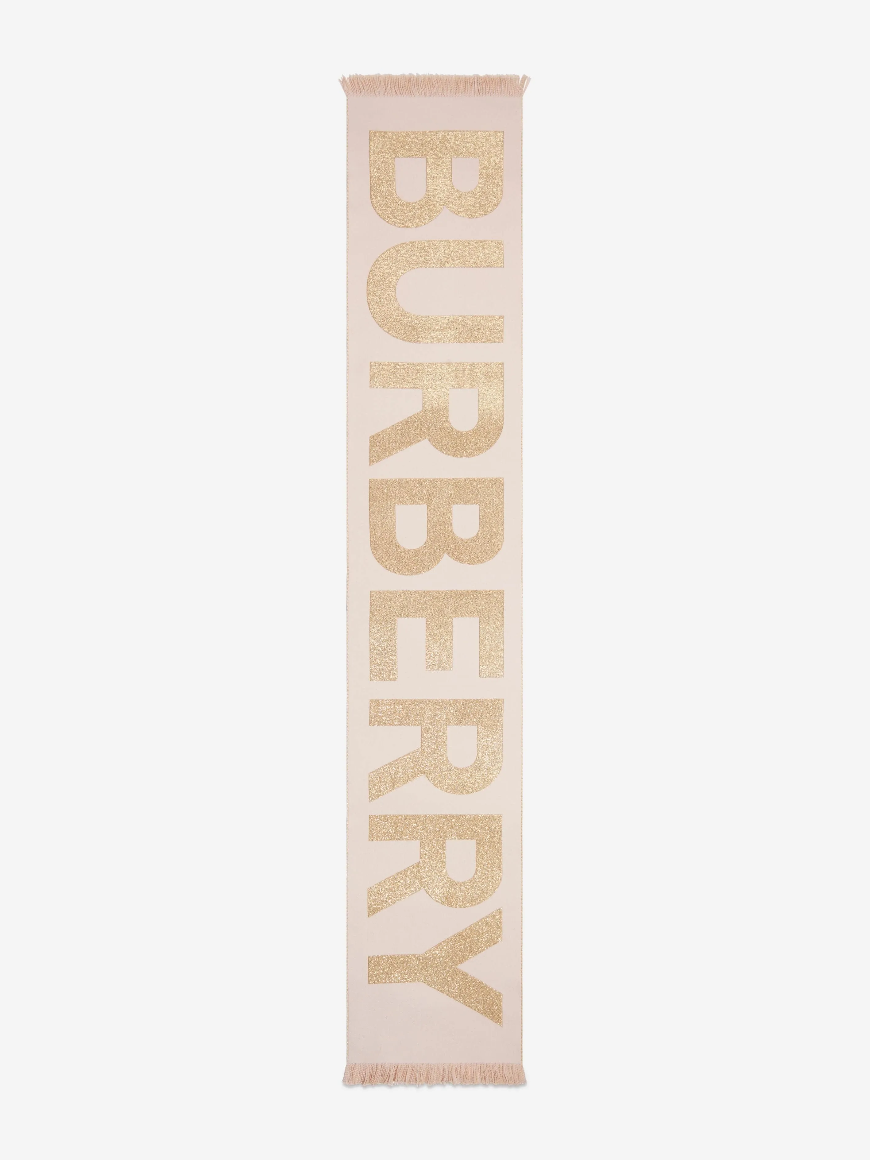 Burberry Kids Wool Logo Scarf In Beige