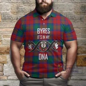 Byres (Byses) Tartan Polo Shirt with Family Crest DNA In Me Style