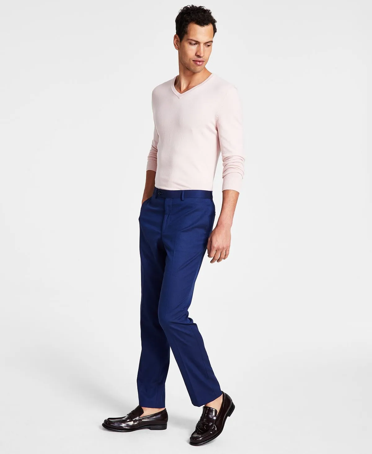 Calvin Klein Men's Slim Fit Dress Pants, Blue