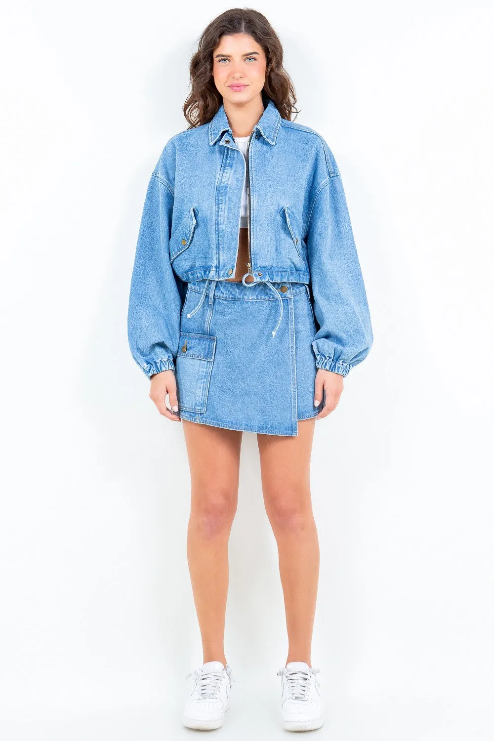 Cargo Pocket Denim Skort