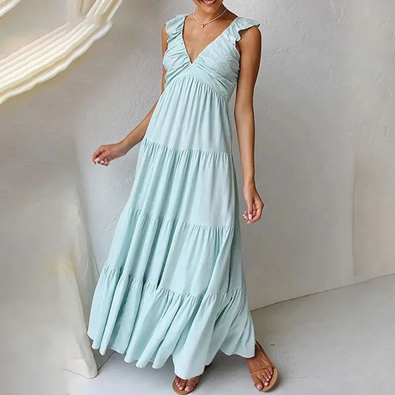 Celeste - Sleeveless maxi dress