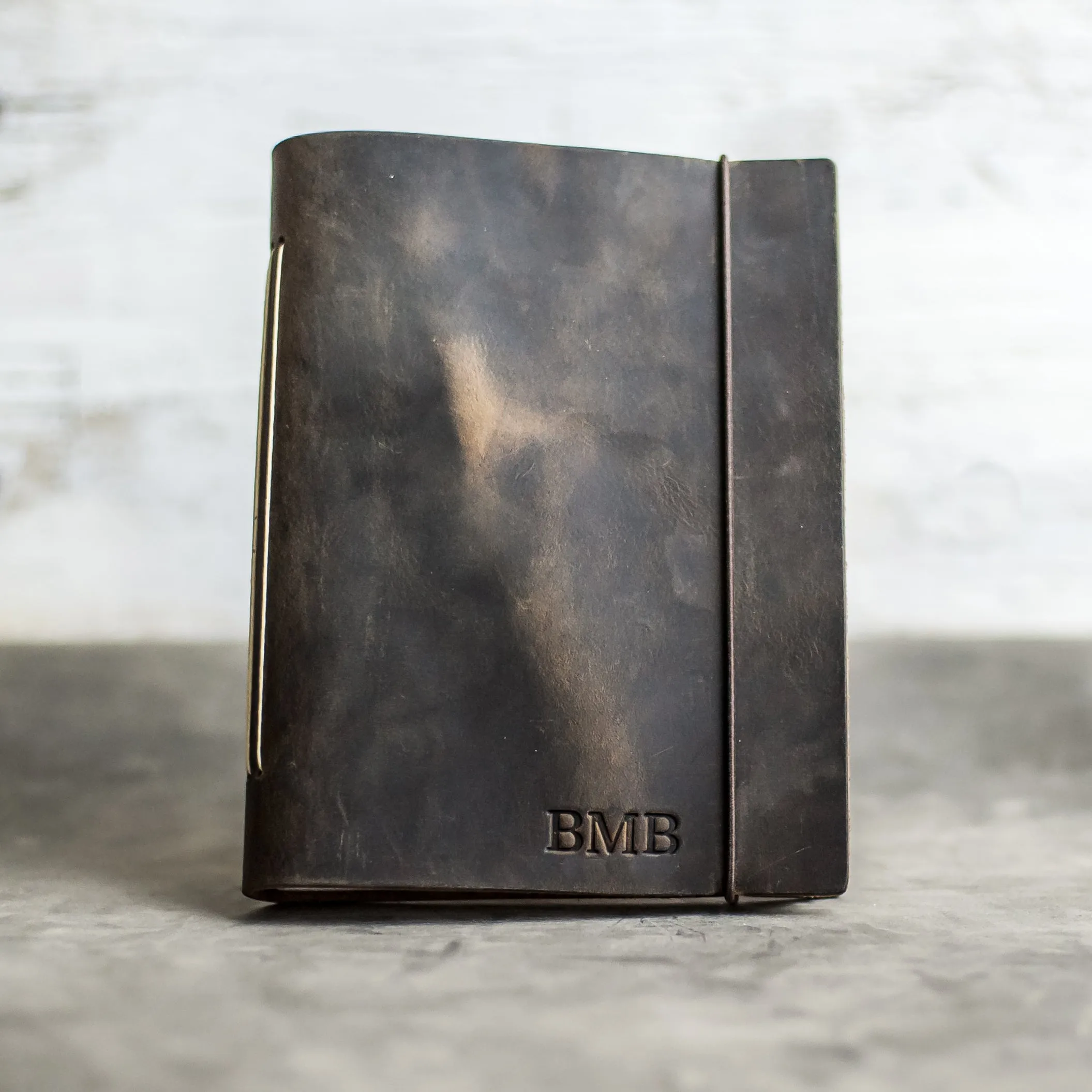 Classic Personalized Leather Journal with Professional Elastic Closure