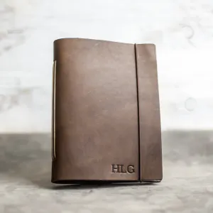 Classic Personalized Leather Journal with Professional Elastic Closure