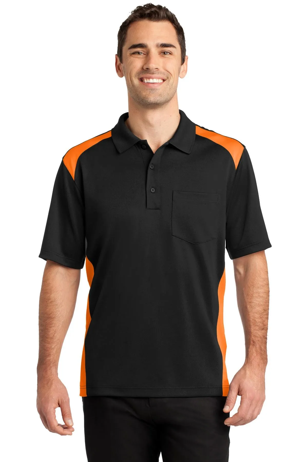 CornerStone ®  Select Snag-Proof Two Way Colorblock Pocket Polo. CS416