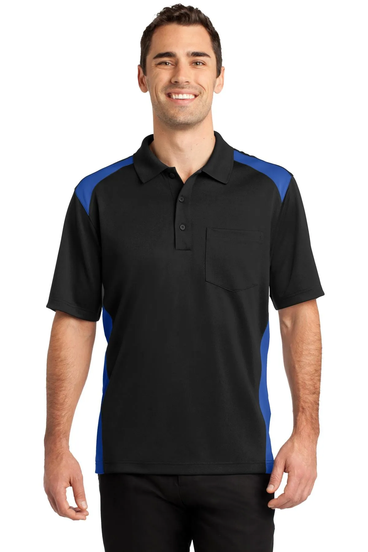 CornerStone ®  Select Snag-Proof Two Way Colorblock Pocket Polo. CS416