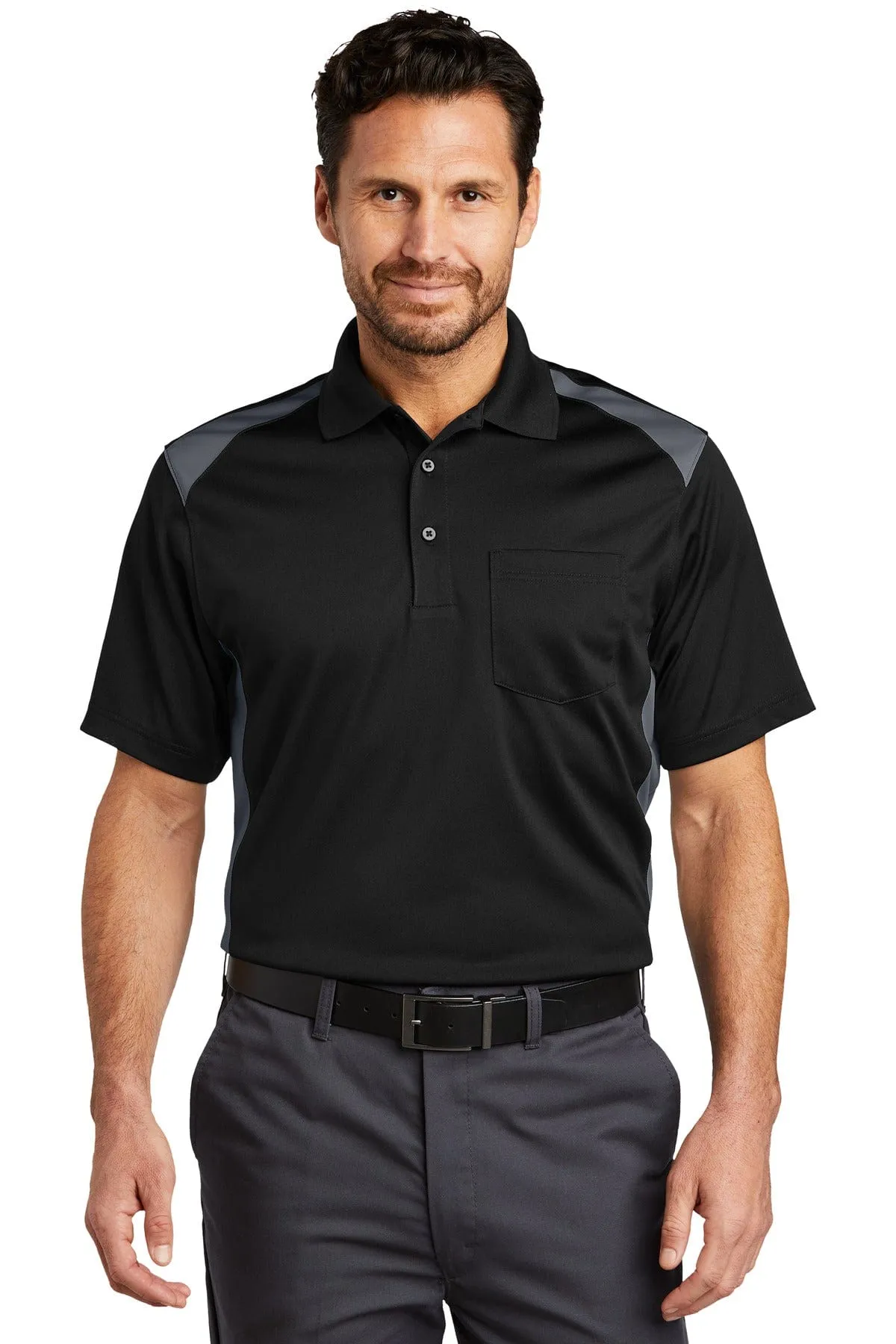 CornerStone ®  Select Snag-Proof Two Way Colorblock Pocket Polo. CS416