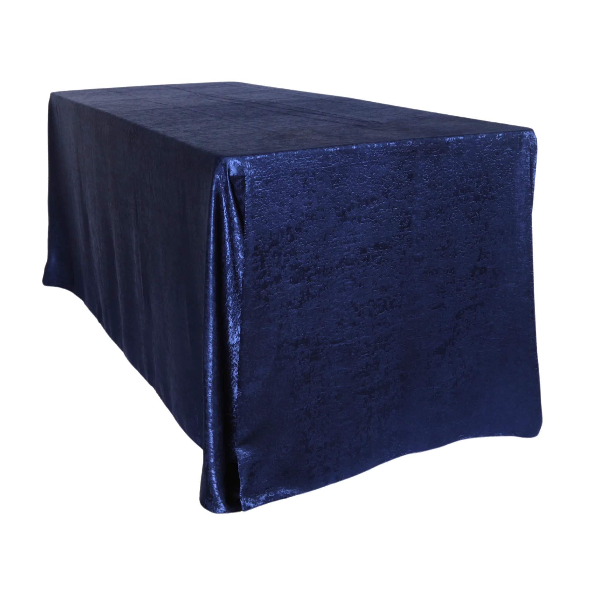 Crinkle Shimmer 90"x156" Rectangular Tablecloth - Navy Blue