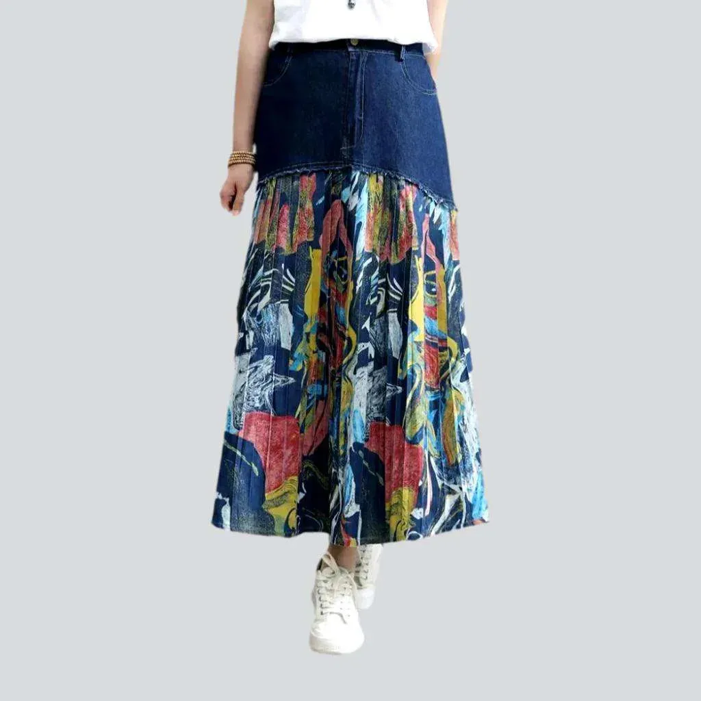 Dark wash y2k jean skirt
 for ladies