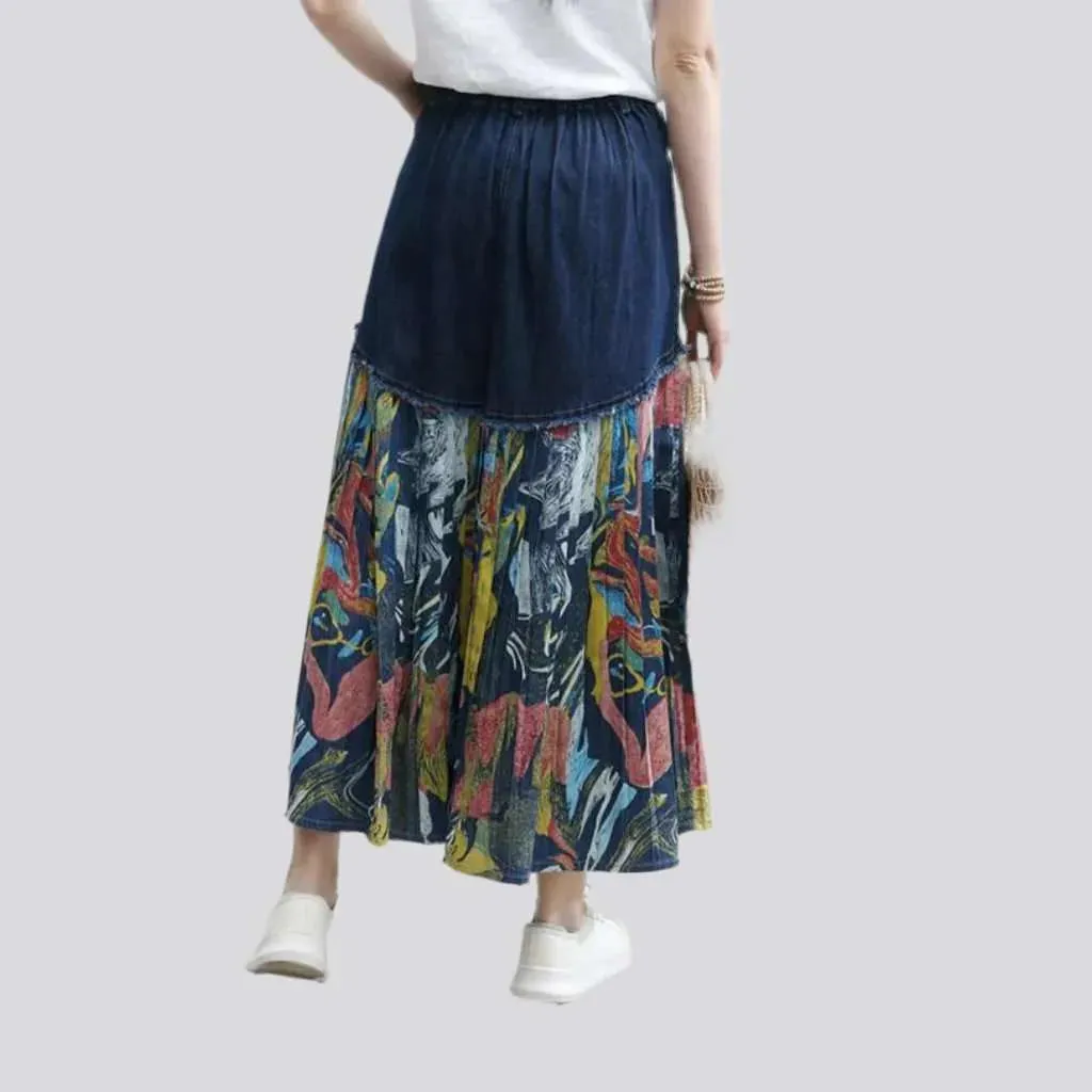 Dark wash y2k jean skirt
 for ladies