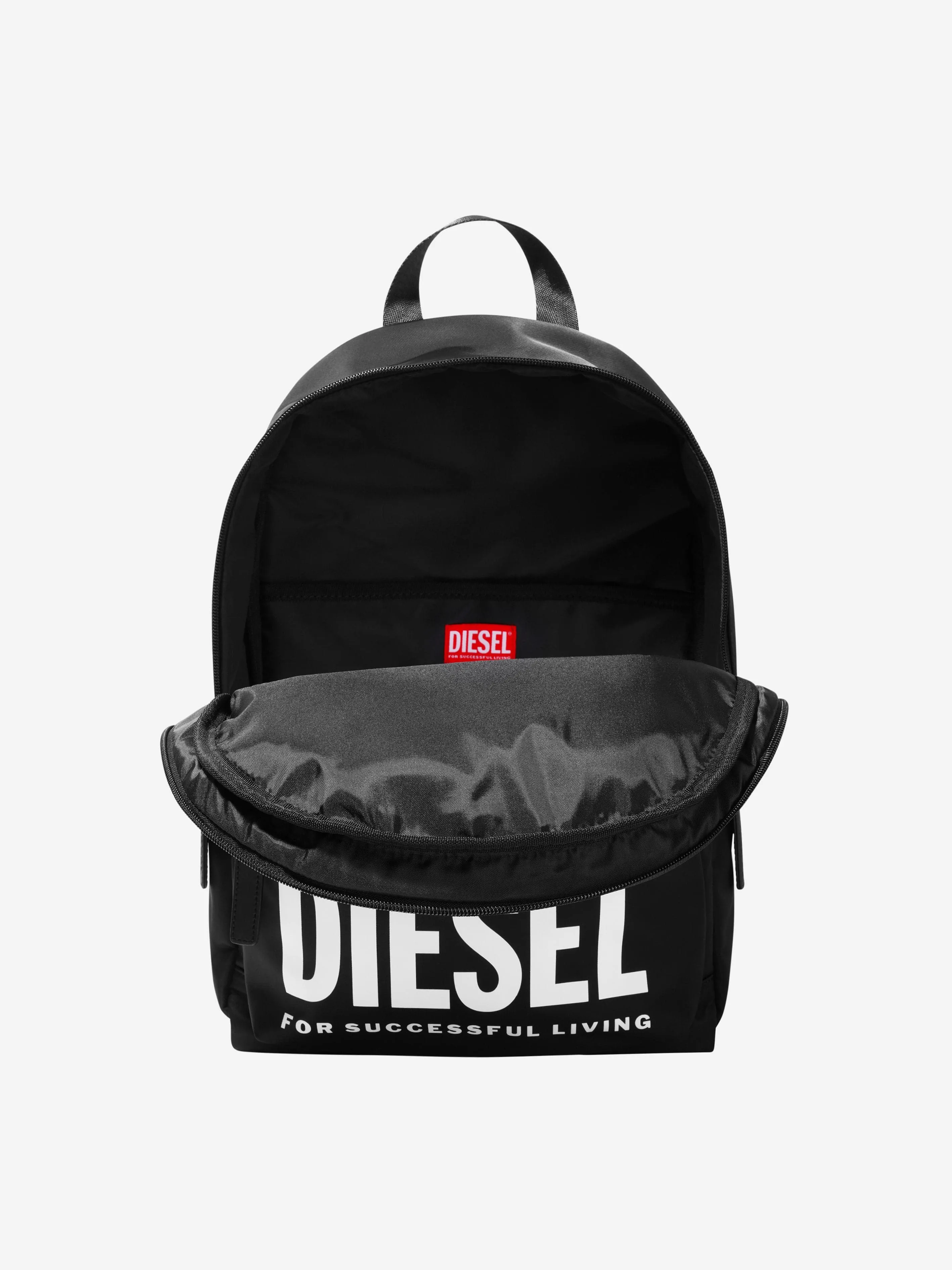 Diesel Kids Logo Print Backpack in Black