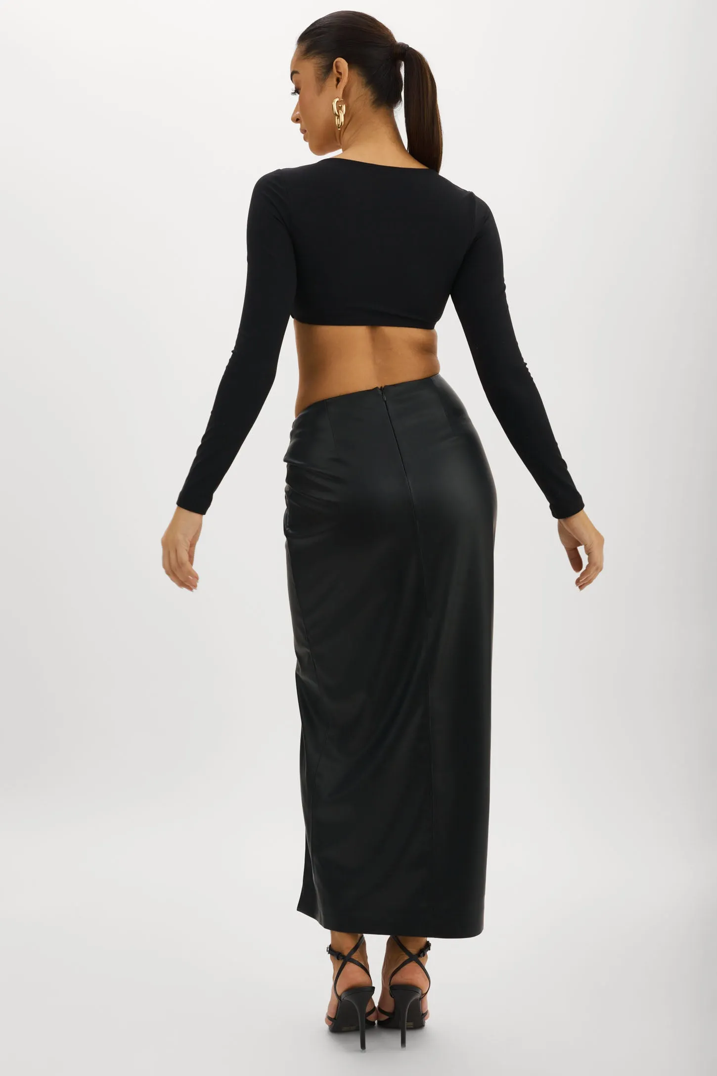 EILEEN | Faux Leather  Maxi Skirt