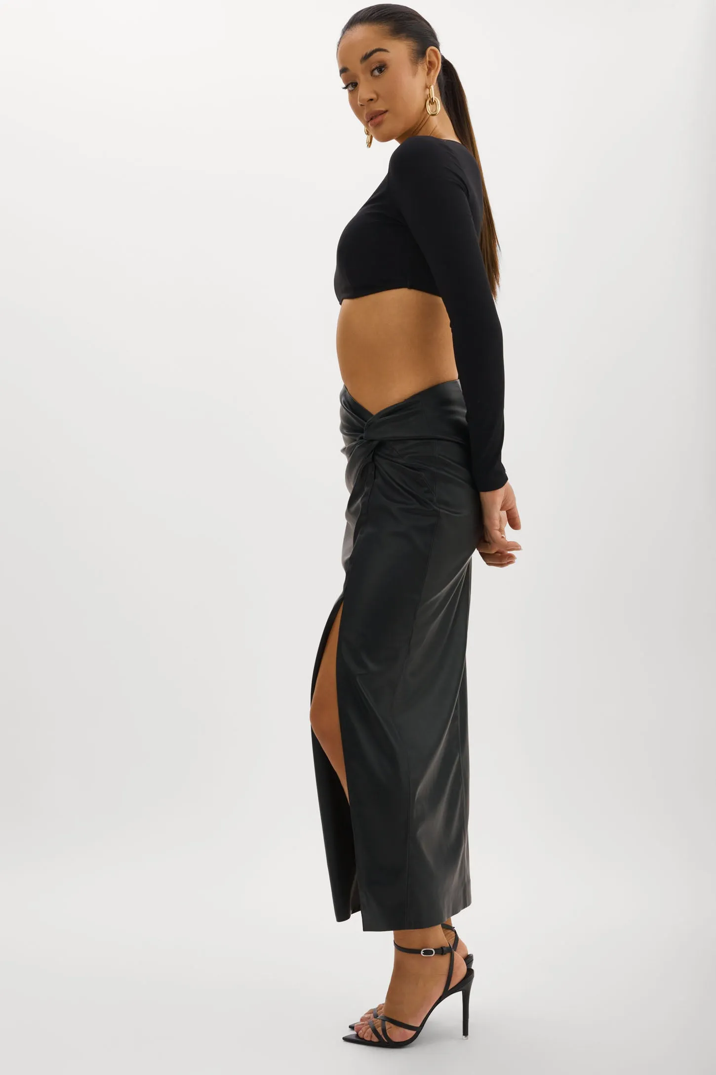 EILEEN | Faux Leather  Maxi Skirt