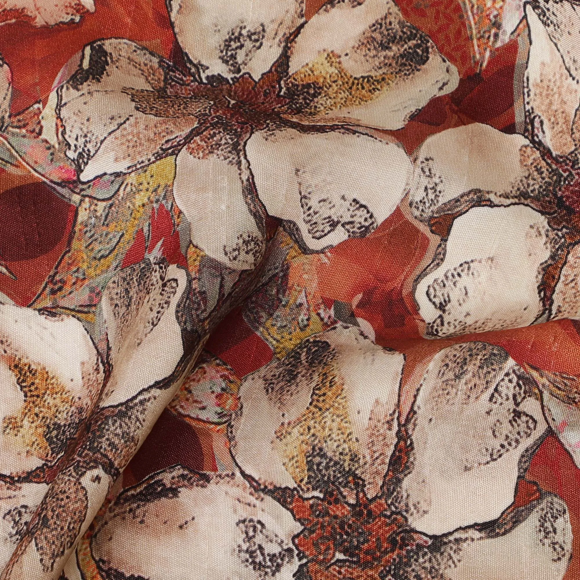 Elegant Autumn Floral Viscose Fabric - 110 cm Wide-D19414