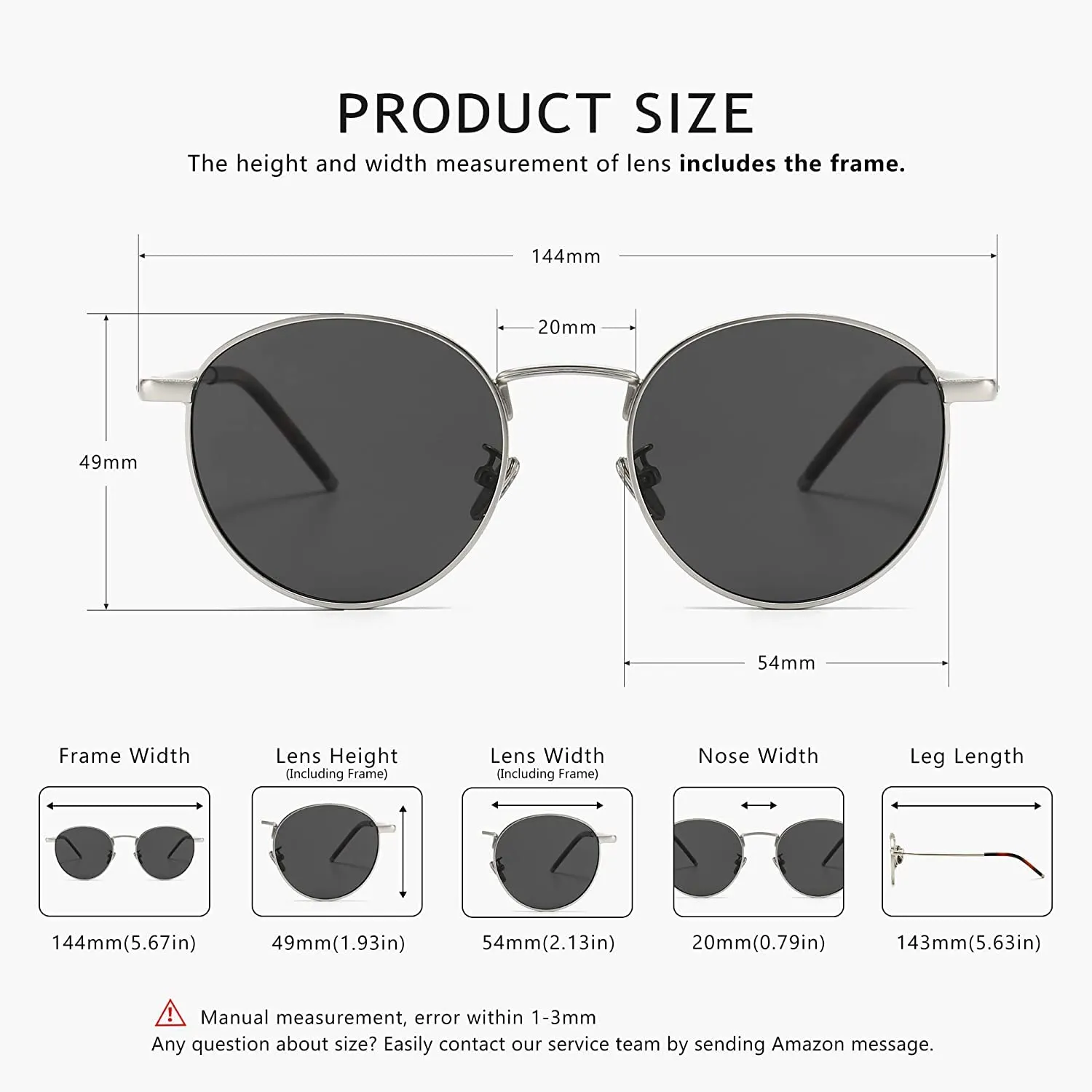 ELEGANTE Ponderable UV Protection Coating Round Sunglasses for Men and Women Classic Vintage Metal Sun Glasses (C4 - SILVER BLACK)