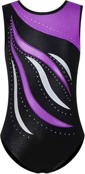 ESHOO Girls Gymnastics Leotards Sparkle Ballet Dance Gymnastics Athletic Leotards Shinning Diamond Embroidered