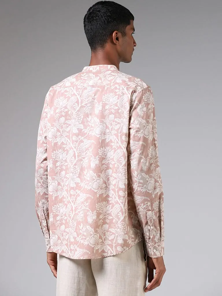 ETA Dusty Rose Floral Printed Resort-Fit Shirt