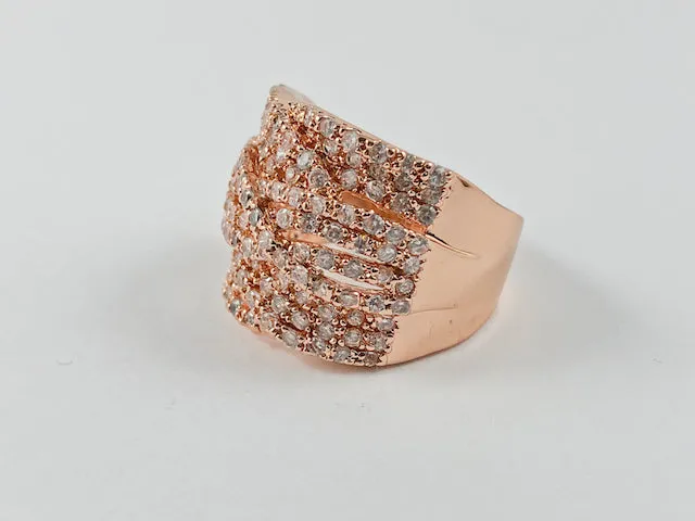 Fine Elegant Design CZ Rose Gold Ring