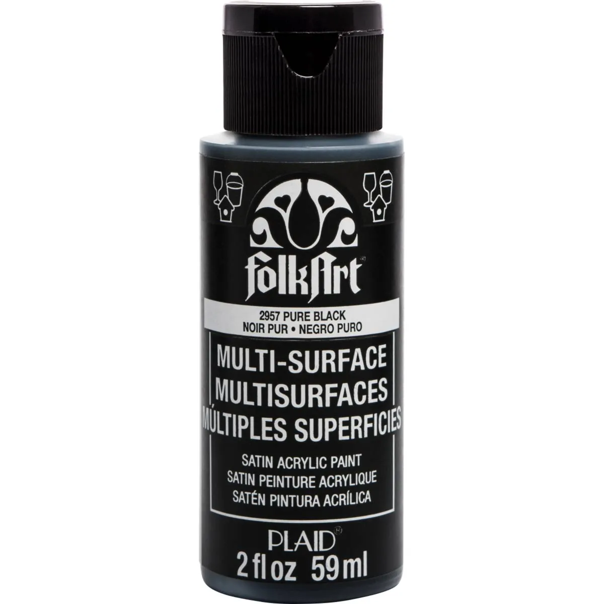 Folkart Multi-Surface Paint - Pure Black