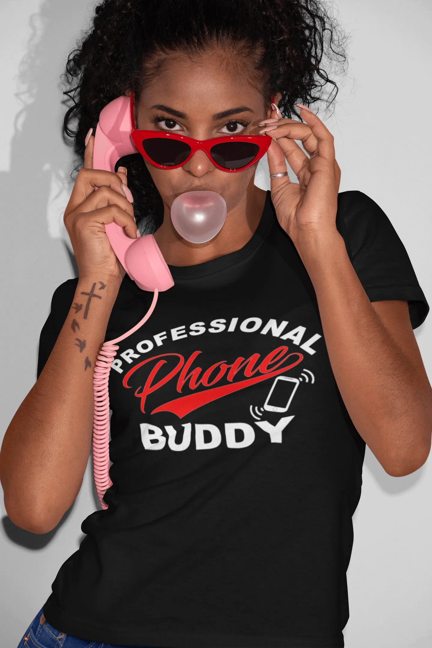 Funny T-shirt Design -  Professional Phone Buddy!! Men and Woman Unisex T-shirt