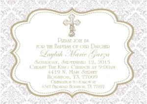 Gender Neutral Baptism Invitations