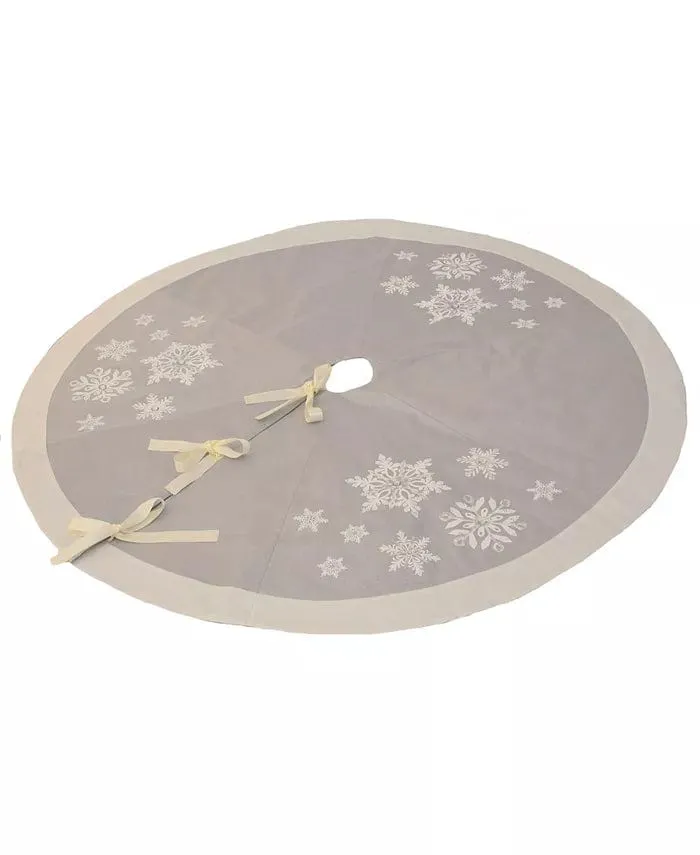 Glistening Snow Christmas Tree Skirt 100% Polyester Machine Washable Imported