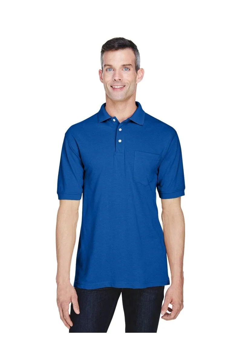 Harriton M265P: Men's 5.6 oz. Easy Blend(tm) Polo with Pocket