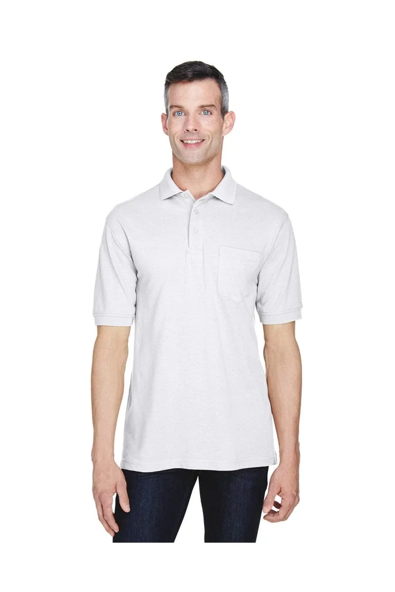 Harriton M265P: Men's 5.6 oz. Easy Blend(tm) Polo with Pocket