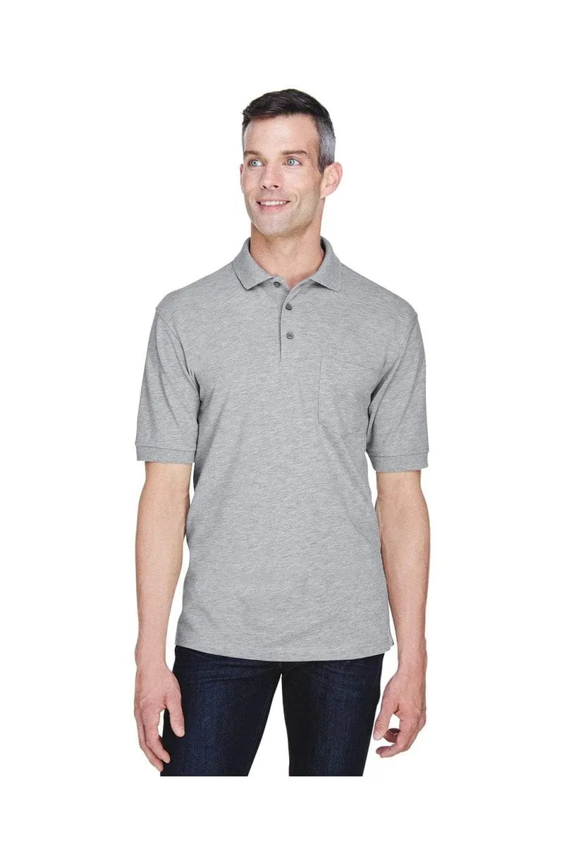 Harriton M265P: Men's 5.6 oz. Easy Blend(tm) Polo with Pocket